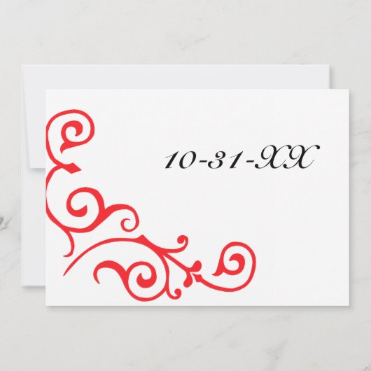 Cirrus Ivory (Ruby) Wedding Invitation Kaart (Achterkant)