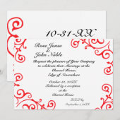Cirrus Ivory (Ruby) Wedding Invitation Kaart (Voorkant / Achterkant)
