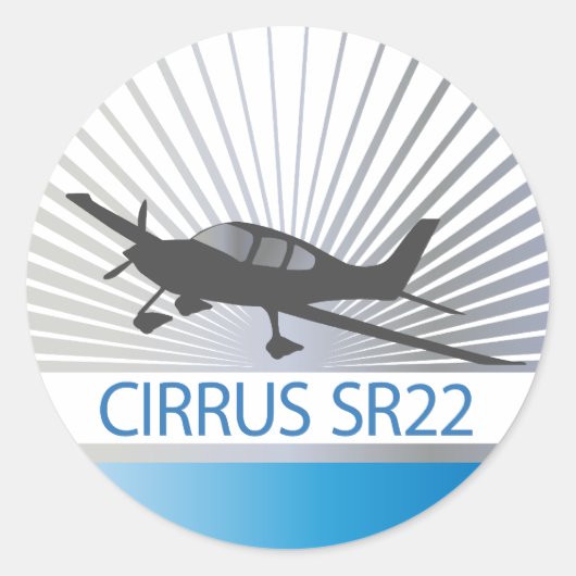 Cirrus SR22 Ronde Sticker (Voorkant)