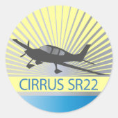 Cirrus SR22 Ronde Sticker (Voorkant)