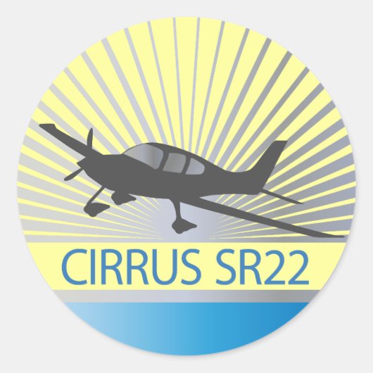 Cirrus SR22 Ronde Sticker (Voorkant)