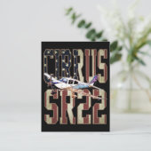 Cirrus SR22 Vliegtuig  Vlag van de Verenigde State Briefkaart (Staand voorkant)