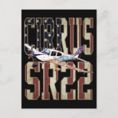 Cirrus SR22 Vliegtuig  Vlag van de Verenigde State Briefkaart (Voorkant)