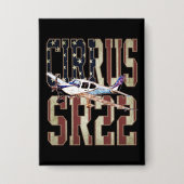 Cirrus SR22 Vliegtuig  Vlag van de Verenigde State Button (Voorkant)