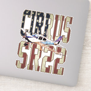 Cirrus SR22 Vliegtuig Vlag van de Verenigde State Sticker