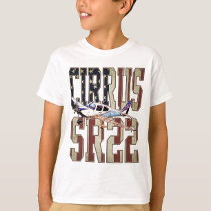Cirrus SR22 Vliegtuig  Vlag van de Verenigde State T-shirt