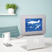 Cirrus SR22 - Vliegtuigblauwdruk Tekenplannen ABD Sticker (Laptop op bureau)