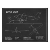 Cirrus SR22 - Vliegtuigblauwdruk Tekenplannen PD Foto Afdruk (Voorkant)