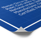 Cirrus SR22T - Plannen voor vliegtuigblauwdruk AD Poster (Hoek)