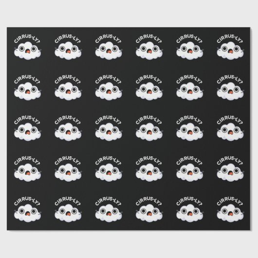 Cirrusly Funny Weather Cloud Pun Dark BG Cadeaupapier (Vlak)