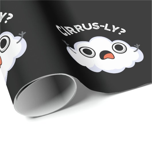 Cirrusly Funny Weather Cloud Pun Dark BG Cadeaupapier (Rol Hoek)