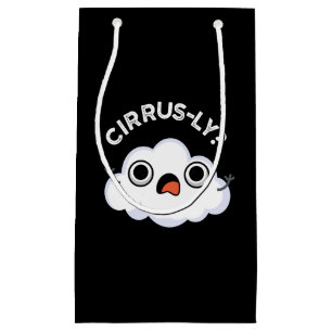 Cirrusly Funny Weather Cloud Pun Dark BG Klein Cadeauzakje