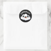 Cirrusly Funny Weather Cloud Pun Dark BG Ronde Sticker (Tas)