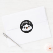 Cirrusly Funny Weather Cloud Pun Dark BG Ronde Sticker (Envelop)