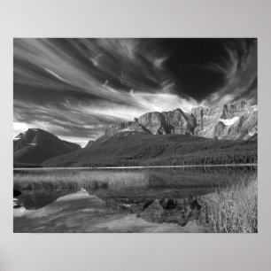 Cirruswolken boven Waterfowl Lake, Banff Poster