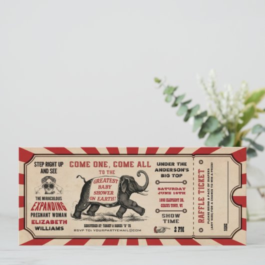 Cirus Baby shower Ticket Invitations Raffle Kaart (Staand voorkant)