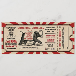 Cirus Baby shower Ticket Invitting Diaper Raffle Kaart