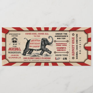Cirus Birthday Party Ticket Invitations Raffle Kaart