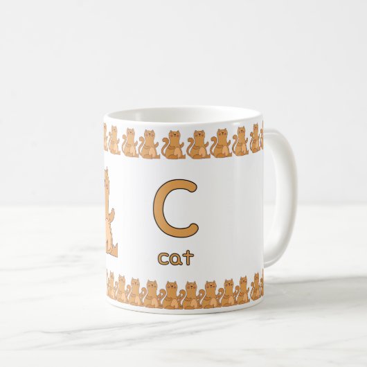 CisforCat–FunAlphabetCupDesign Koffiemok (Voorkant rechts)