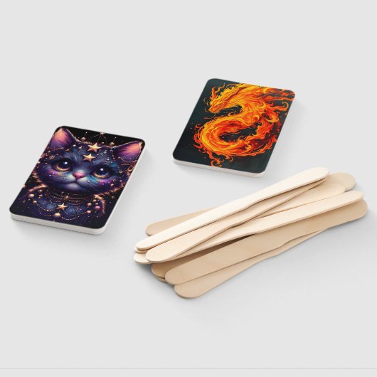 Cismic kitty and fiery drgain hand fan handwaaier (Niet-gemonteerd)