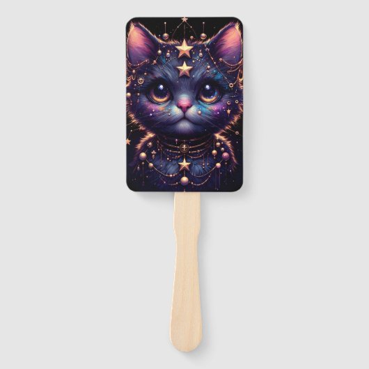 Cismische kitty en vurige drgain handventilator handwaaier (Voorkant)