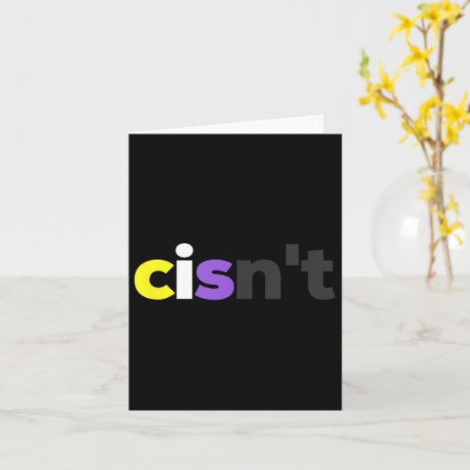 Cisnt non-binaire LGBTQ Pride - Grappig Cisnt LGBT Kaart (Gele Bloem)