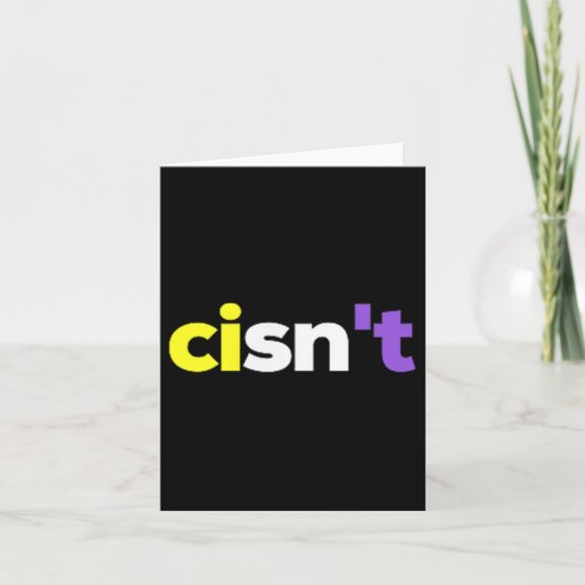 Cisnt Non-binary LGBTQ Pride, Enby Cadeau _ Nonbi Kaart (Voorkant)