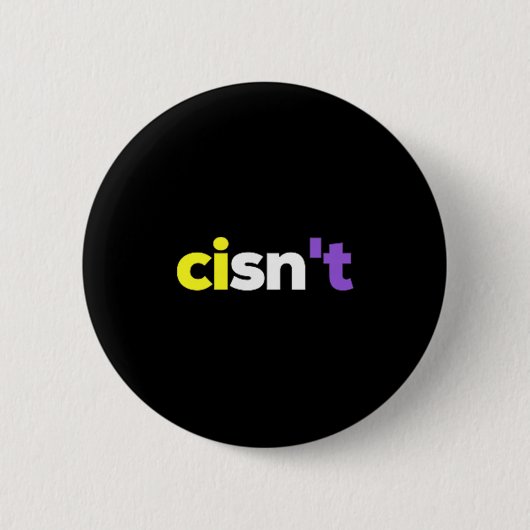 Cisnt Non-binary LGBTQ Pride, Enby Cadeau _ Nonbi Ronde Button 5,7 Cm (Voorkant)