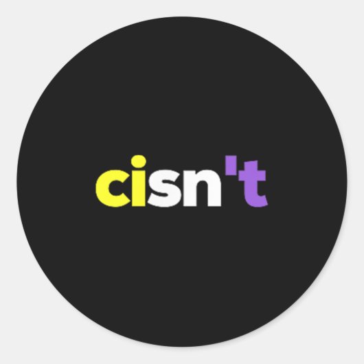 Cisnt Non-binary LGBTQ Pride, Enby Cadeau _ Nonbi Ronde Sticker (Voorkant)