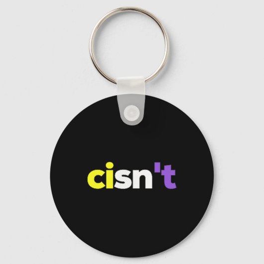 Cisnt Non-binary LGBTQ Pride, Enby Cadeau _ Nonbi Sleutelhanger (Voorkant)