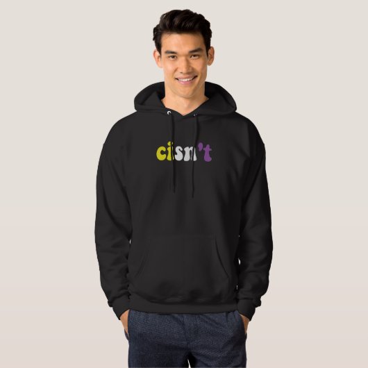 Cisn't Nonbinary Pride Non Binary Flag Cisgender P Hoodie (Voorkant volledig)