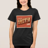 CISV Austin Begroetingen Dames Tri-Blend Shirt (Voorkant)