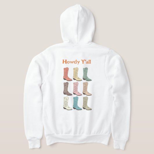 CISV Austin Cowboy Laarzen Rits Mannen Hoodie (Laag Achter)