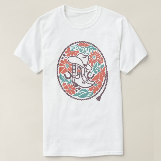 CISV Austin Cowboy Pet, laarzen en Bull Skull Mann T-shirt (Design voorkant)