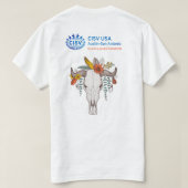 CISV Austin Cowboy Pet, laarzen en Bull Skull Mann T-shirt (Design achterkant)