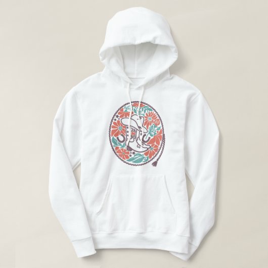CISV Austin Cowboy Pet, laarzen en decoratieve sch Hoodie (Design voorkant)