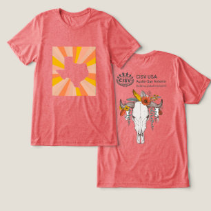 CISV Austin Decorative Cattle Skull Mannen Tri-Blend Shirt