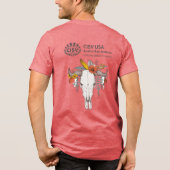 CISV Austin Decorative Cattle Skull Mannen Tri-Blend Shirt (Achterkant)