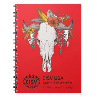 CISV Austin Decorative Cattle Skull Notitieboek