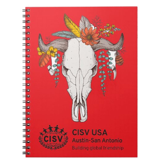 CISV Austin Decorative Cattle Skull Notitieboek (Voorkant)