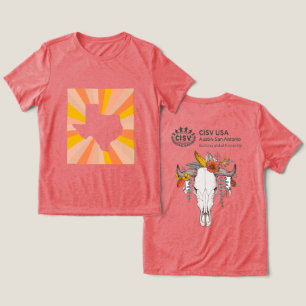 CISV Austin Decorative Cattle Skull Vrouwen Tri-Blend Shirt