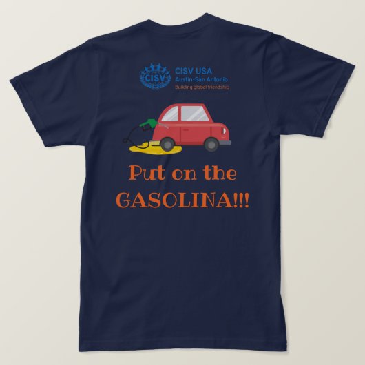 CISV Austin "Gasolina" Energizer Mannen T-Shirt (Design achterkant)