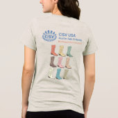 CISV Austin Groeten Vrouwen Tri-Blend Shirt (Achterkant)
