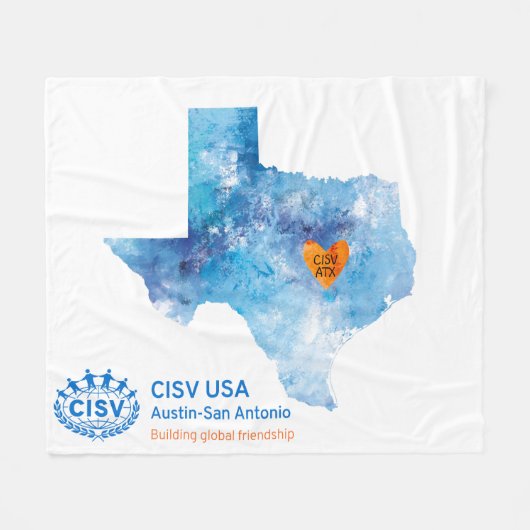 CISV Austin Hart van Texas Deken (Voorkant (Horizontaal))