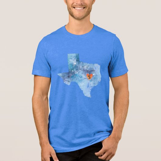 CISV Austin Heart of Texas Mannen T-Shirt (Voorkant)