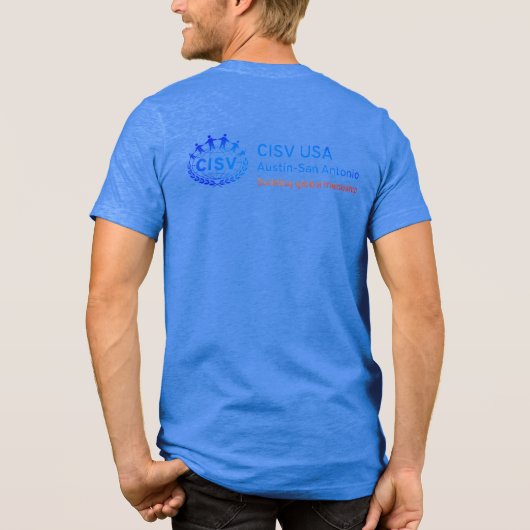 CISV Austin Heart of Texas Mannen T-Shirt (Achterkant)