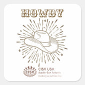 CISV Austin Howdy Vierkante Sticker (Voorkant)