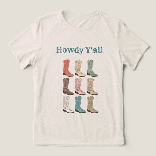 CISV Austin Howdy Y'all Dames Tri-Blend Shirt (Design voorkant)