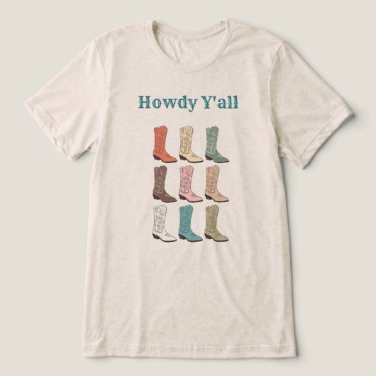 CISV Austin Howdy Y'all Mannen Tri-Blend Shirt (Design voorkant)