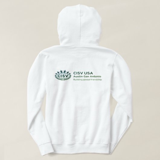 CISV Austin: "Ik hou zoveel van CISV." Dames Hoodie (Design achterkant)